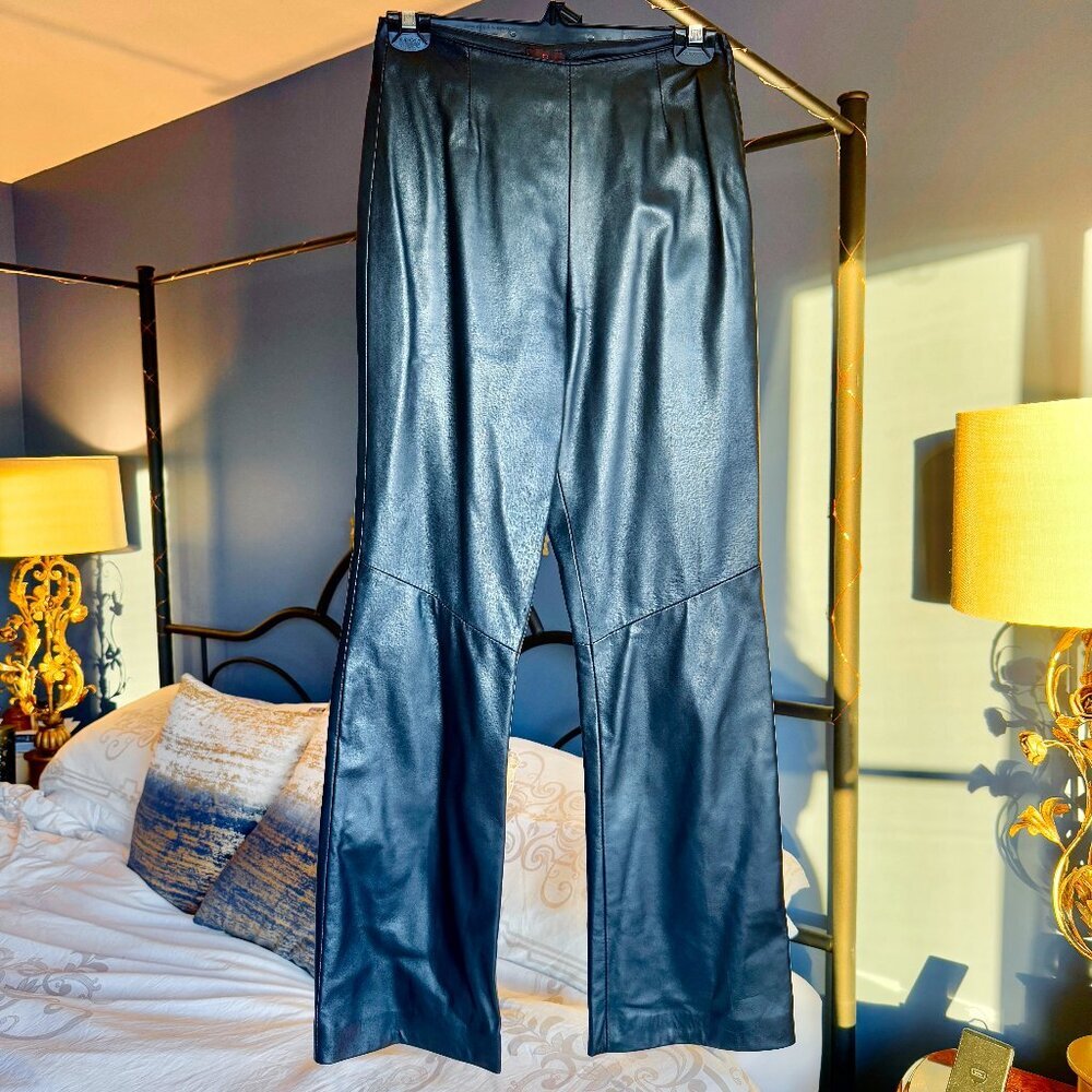 Danier Black Leather Moto Pants